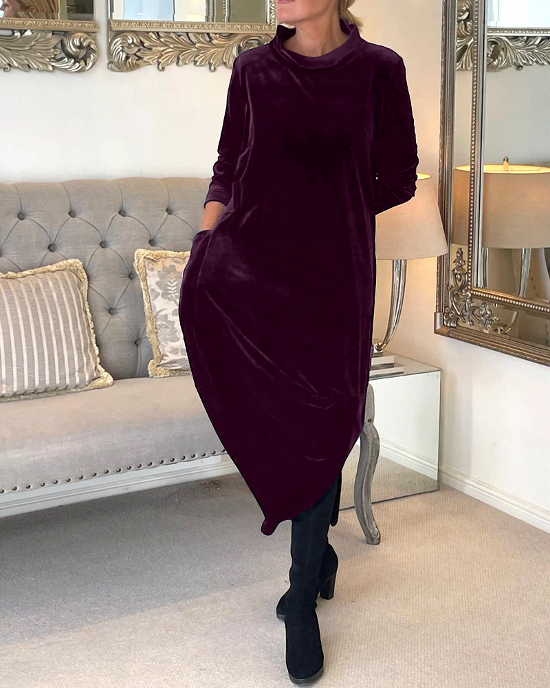 Cathy™ - Lässiges Pulloverkleid Aus Samt