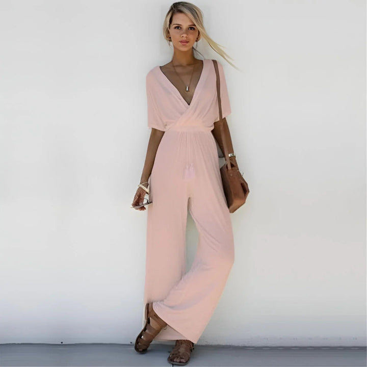 Sabine™ - V-Ausschnitt Drop-Schulter Casual Jumpsuit