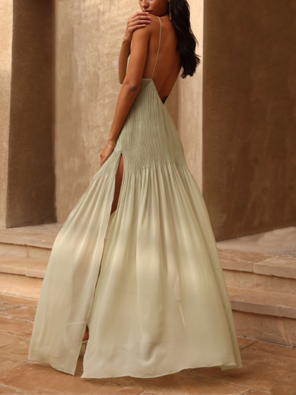 Yvonne™ Elegantes Plissiertes Maxikleid