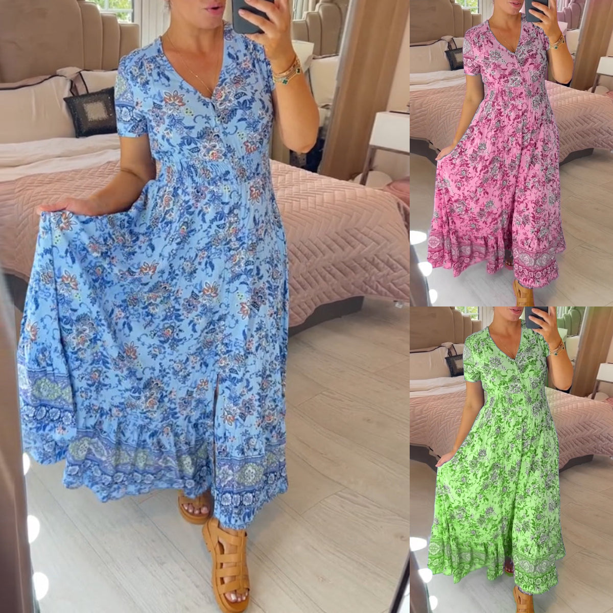 Evelin™ Floral Sommer-Schlagkleid