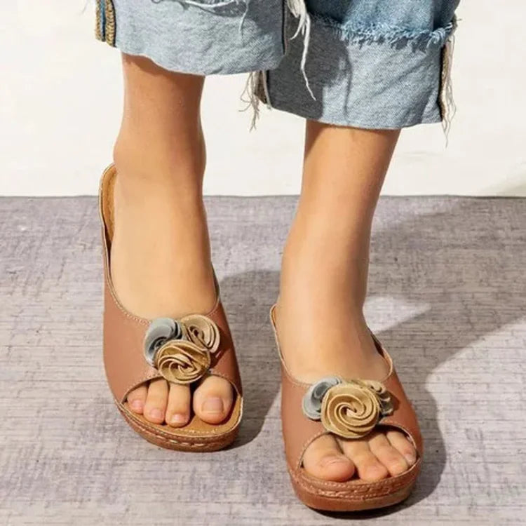 Fiona™ - Orthopädische Sandalen Aus Leder Mit Blume