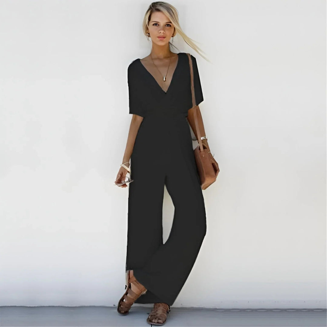 Sabine™ - V-Ausschnitt Drop-Schulter Casual Jumpsuit