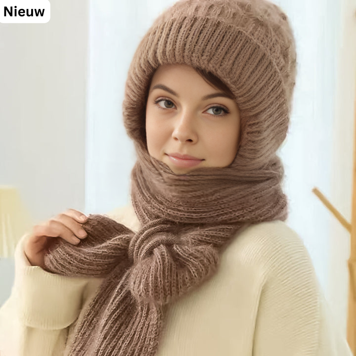 Christel™ Gestrickter Damen Winterschal & Mütze (1+1 GRATIS)