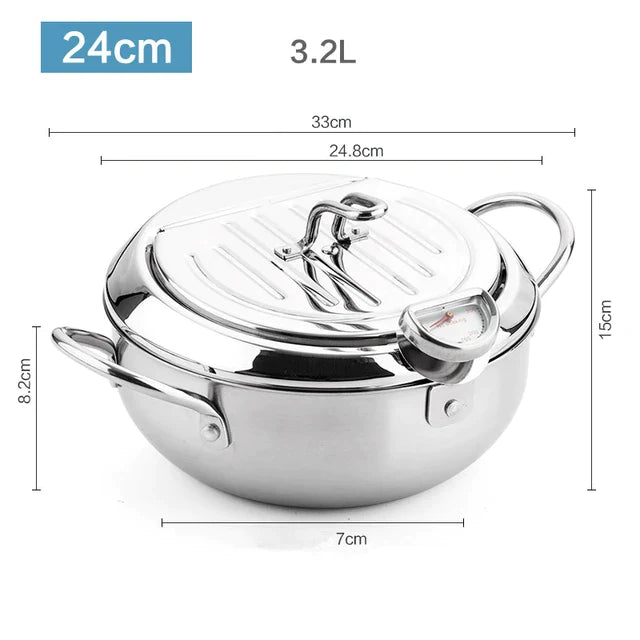 FryMaster™ - Meisterfritteuse Aus Edelstahl Mit Thermometer