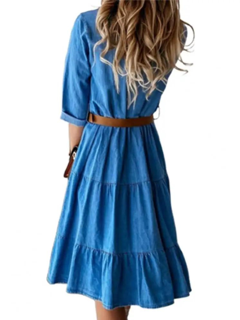 Emmi™ Stilvolles Denim Kleid