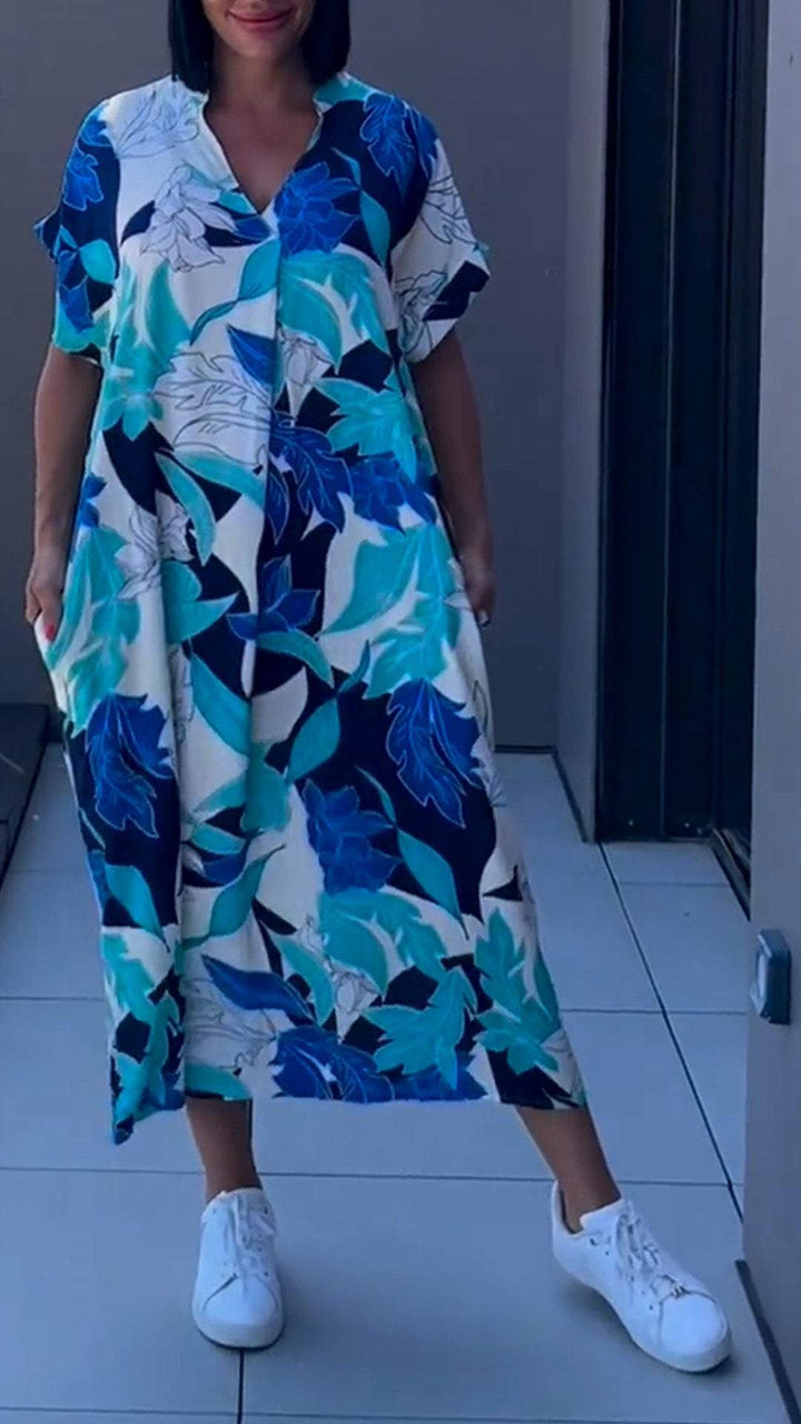 Leni™ Lässiges V-Ausschnitt Kleid