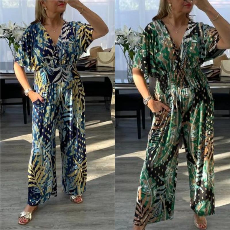 Amalia™ Blattdruck Jumpsuit